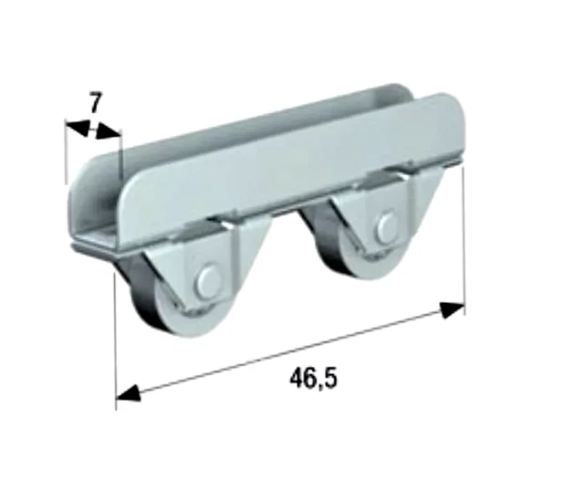 Carrello DOPPIO Per Porte Scorrevoli In Vetro AISI 304 Sat. | IN109-505