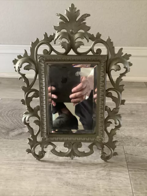 Victorian Cast Iron Frame With Beveled  Mirror