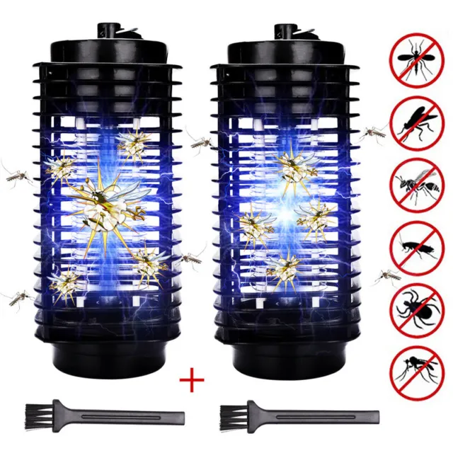 2x Elektrischer UV LED Insektenvernichter Lampe Fliegen Mücken Falle Steckdose