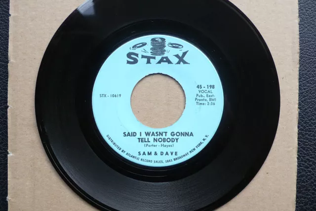 7" Sam & Dave - Said I Wasn't Gonna Tell Nobody - US Stax