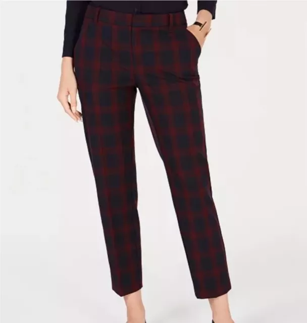 Charter Club Women's Slim Leg Ankle Check Plaid Dress Pants Size 10