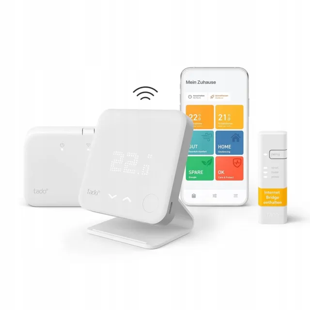 E9 tado° smart home Thermostat (Funk) – Wifi Starter Kit V3+ mit Standfuß