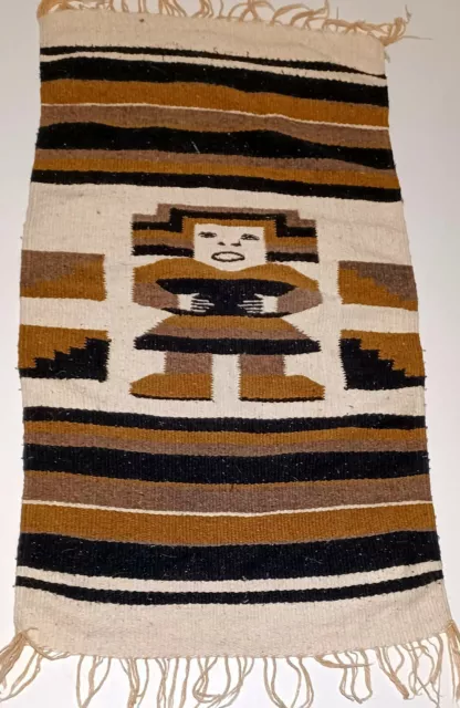 Vintage Peruvian Folk Art Wool Hand Vowed/Handmade Wall Art Decor Tapestry