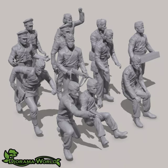 Deutsche Panzerbesatzung 1:87 WW2 - 12 Stück Modellbau Figuren -Miniaturen Set