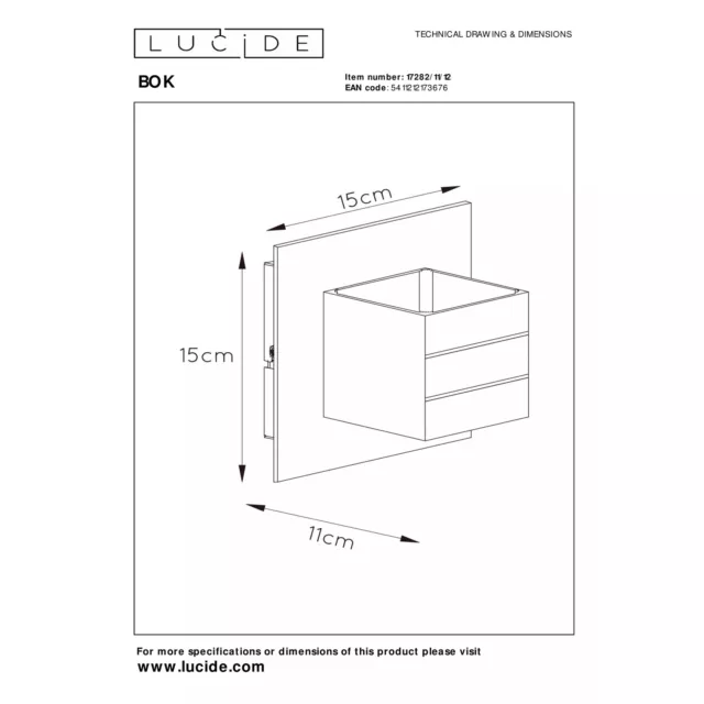 Lucide Applique da parete con struttura in alluminio dal design moderno Bok Sati 3