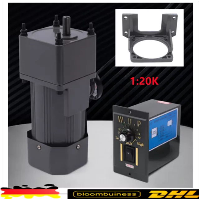 20K Frequenzumrichtermotor+Einstellbarem Getriebe Regelbarer 90W AC 220V DHL