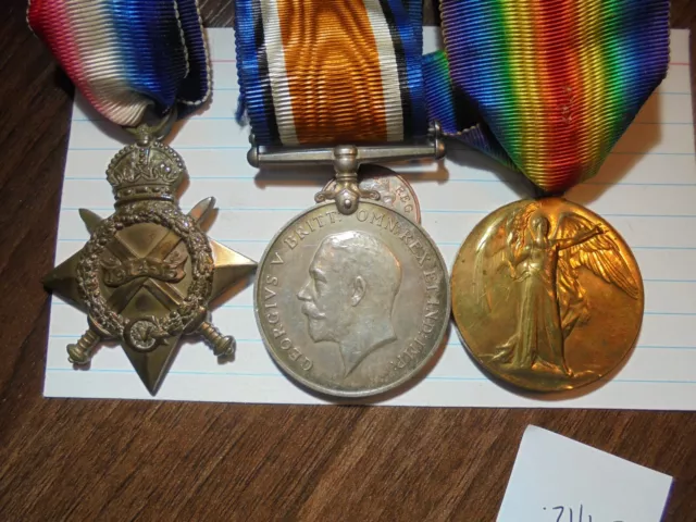 WW1 1915 Star trio - Pte - Gloucestershire Regiment  (Died)   (DM/12)