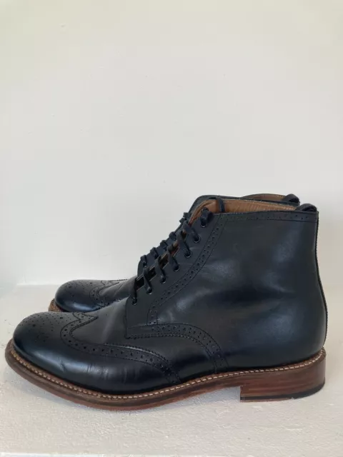 GRENSON BLACK LEATHER Brogue Fred Ankle Boots Shoes 10 G Men’s £89.99 ...
