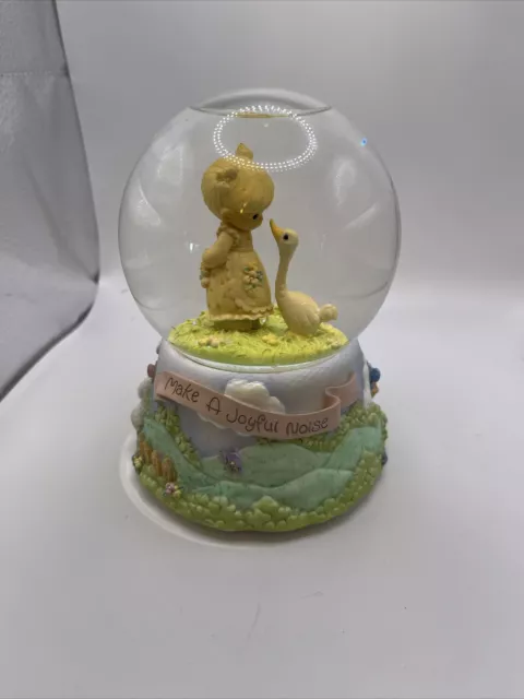 2003 Precious Moments Joyful Noise Wind-up Musical In the Garden SnowGlobe 25th