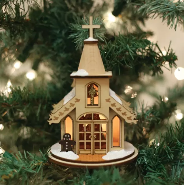 Old World Christmas Ginger Cottages Nativity Chapel Christmas Ornament 80003