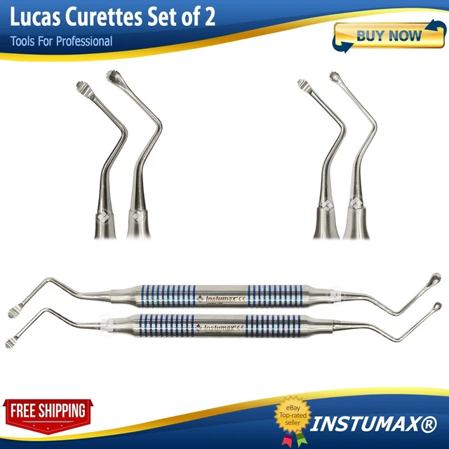 Lucas Curette Dental/Surgical Bone Curettes Serrated Set of 2-PCS INSTUMAX®