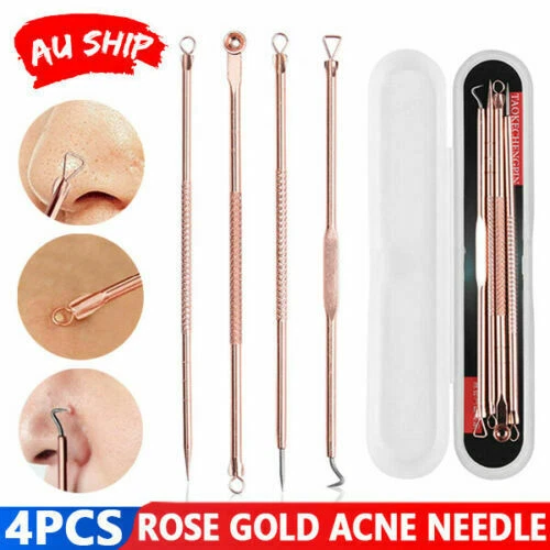 4Pcs Blackhead Remover Tool Pimple Acne Popper Blemish Comedone Cleaner Kit 1