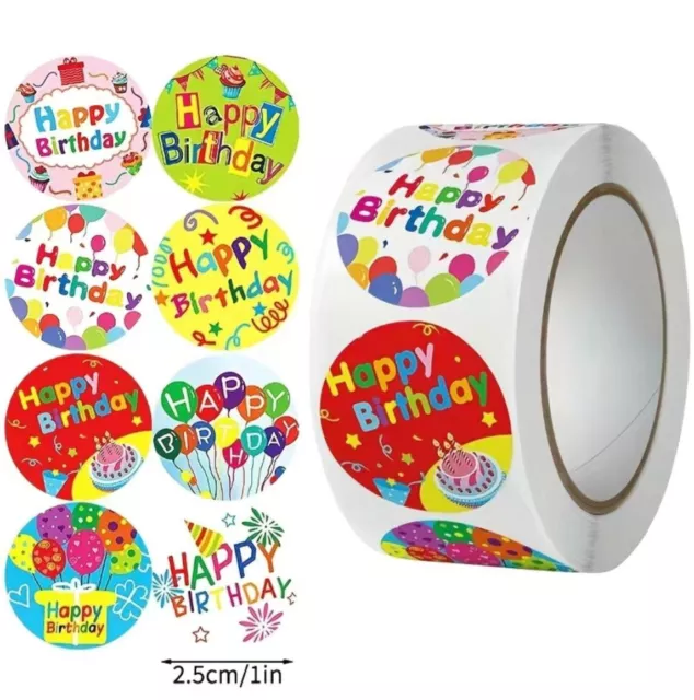 Happy Birthday Present Stickers Gift Craft Box Labels Party