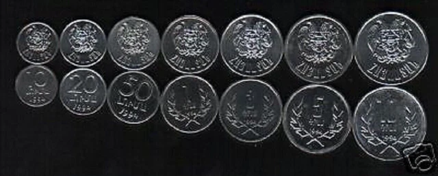 Armenia 10 20 50 LUMA 1 3 5 10 DRAMS KM-51-58 1994 UNC 7 COIN First COMPLETE SET