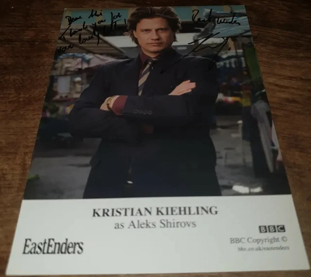 BBC EastEnders Aleks Shirovs Hand Signed Cast Card Kristian Kiehling Autograph