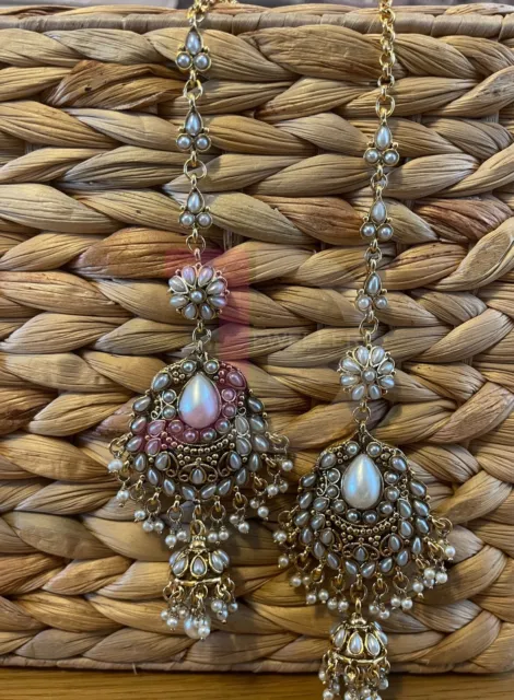 Buy White Gold Pearl Jhumka With Sahare/punjabi Jewelry/bollywood Jewelry/gold  Kundan Jhumkas/trendyjhumka Earring/indian Jewelry/pakistani Online in  India - Etsy