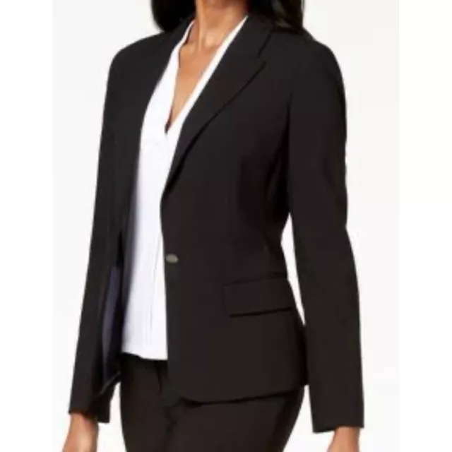 Calvin Klein Women's One Button Blazer Black Size 10P NWT