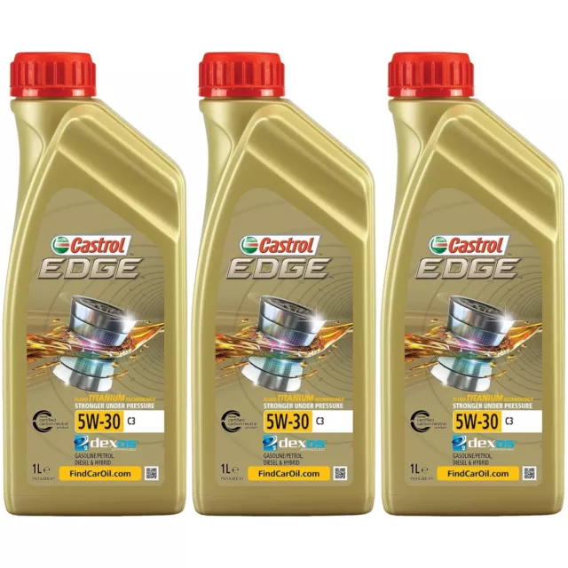 3x Castrol Edge 5w30 C3 Titanium Fst 1l 1 Litro 1lt - Nuovo Olio Motore