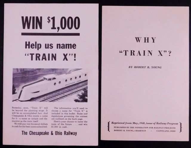1949 C & O Railways Name Train X Contest Brochure Chicago Railroad Fair sf5-1