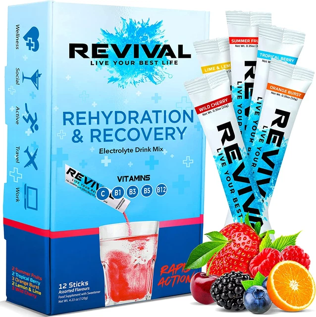 Revival Rapid Rehydration Kit – Borraccia Acciaio 500ml + 6 Bustine Elettroliti Limone
