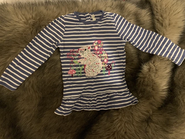 Jojo maman Bebe squirrel Breton blue top age 4-5years - 2 Available