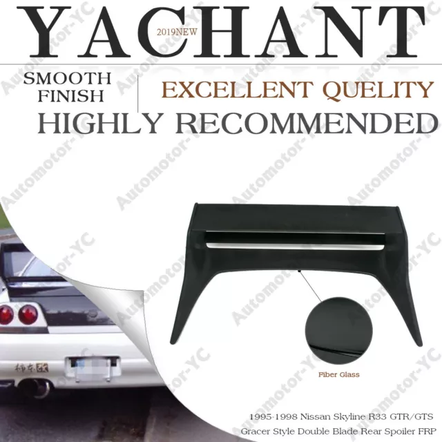 FRP Gracer Style Double Blade Spoiler Wing For 95-98 Nissan Skyline R33 GTR/GTS