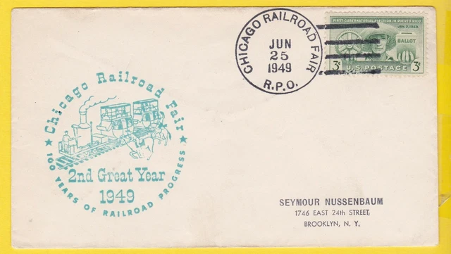 Chicago Railroad Fair 2Nd Great Year R.p.o. June 25, 1949
