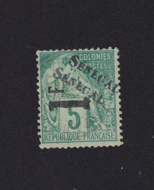 Timbre Sénégal colonie Française, N° 7b, 1 f sur 5 c Sénégal gomme chanrière ❤️