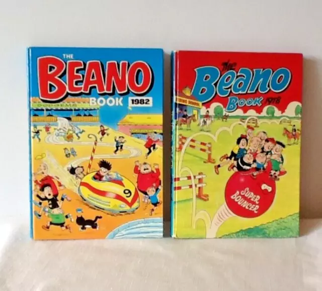 Retro Vintage Pair Beano Books Annuals 1978  And 1982 Fair Condition