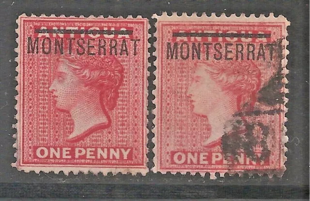 Montserrat   Sc # 1 x 2   used     Cat Val $38    gtc27