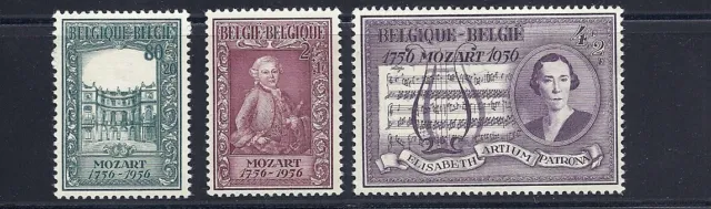 Belgique 1956 200th Ann. De Mozarts Naissance (Sc B586-8) VF Mlh
