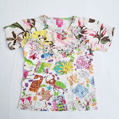 Oilily Girl's Colorful Bug Print Tshirt - size 140 (9-10yr)