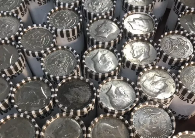 Kennedy Half Dollar Roll 1964 - 2023 OBW Roll 90% 40% Unsearched Rolls 20 Coins
