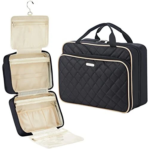Extra Large Toiletry Bag with Hanging Hook, Travel Makeup Case for W...