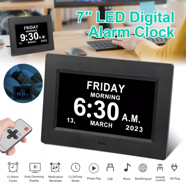 Dementia Digital Clock with Date and Day of Week,For Elderly,Medication Reminder