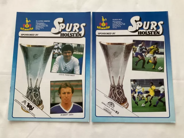 Tottenham Hotspur F C 1984 Uefa Cup Programmes X 2 Hajduk Split & Fk Austria 