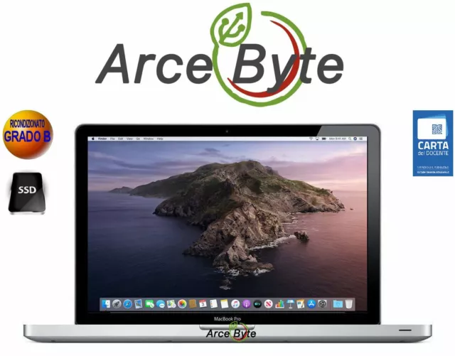 APPLE MACBOOK PRO 13" 2012 CORE i5 2.5GHZ 2012 FATTURA SSD 256GB 8GB CATALINA B