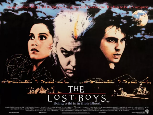 THE LOST BOYS 1987 UK quad poster print 30x40" Kiefer Sutherland Corey Haim rare