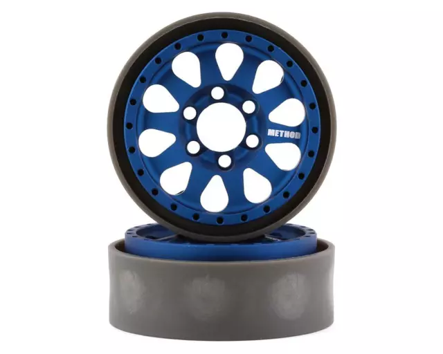 Vanquish Products Method 101 V2 1.9" Beadlock Crawler Wheels (Blue/Black) (2)