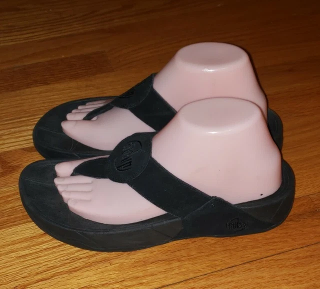 Fitflop black Suede leather sandals Womans Size 9 3