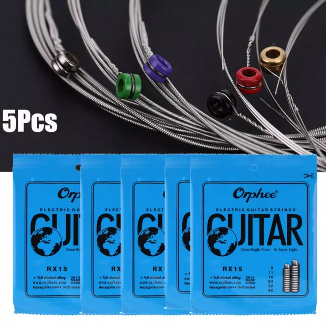 5 Sets Orphee RX15 6pcs Electric Guitar String Set (.009-.042) Nickel Alloy J1F3
