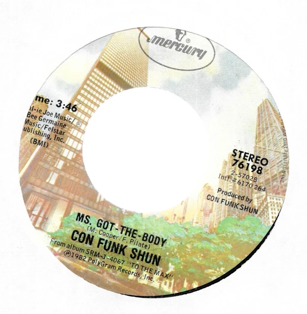 CON FUNK SHUN  (8 45 SINGLES) See scans for  titles. Unplayed. Near Mint