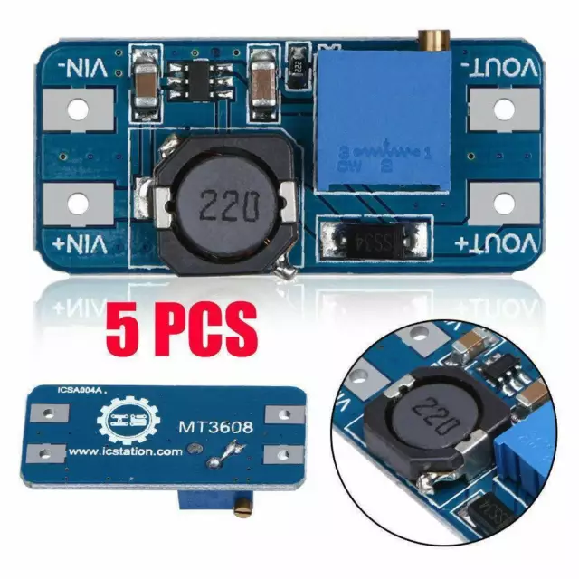 5Stk GY-MT3608 Spannungswandler Step-Up Boost-Modul DC-DC Arduino Raspberry