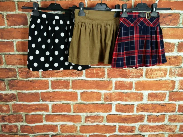 Girl Bundle Age 3-4 Years Zara Next Skirts Tartan Corduroy Black Spot Kids 104Cm