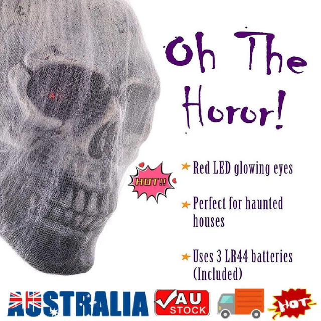 Halloween Horror Glowing Sound Control Spider Cotton Skull Prop Ghost House Deco
