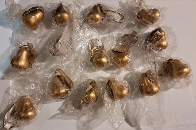 Sello Dorada Pera Regalo Corbatas Adornos Fruta Oro Vintage 15 Pascua Nuevo