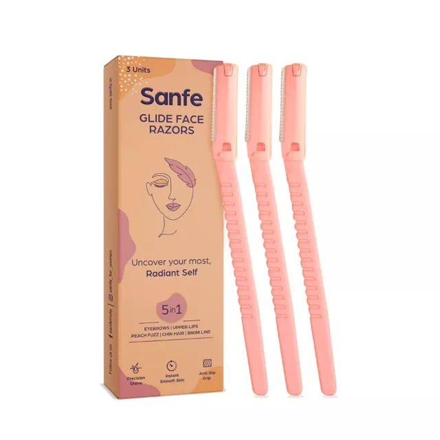 Sanfe Glide Réutilisable Visage & Rasoir Sourcil pour Femmes Paquet De