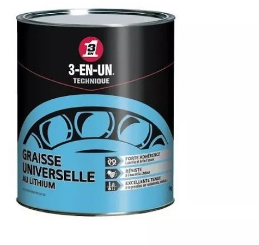 Graisse Universelle Au Lithium 3 En 1 Pot 1Kg Lubrification Engrenage Roulement