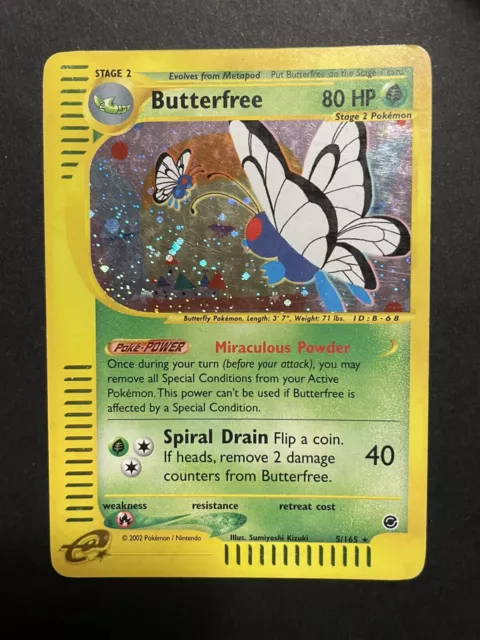 Pokemon Card Carta Pokémon Exc Butterfree Expedition Set Holo Rare 5/165 Eng