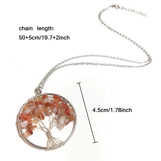 Natural Amethyst Gems Tree Of Life Necklace Chakra Reiki Healing Amulet 2